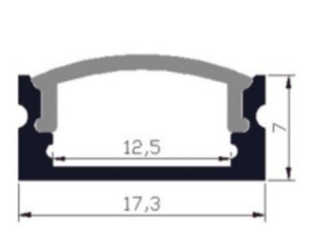 Milewood LED Light Aluminium Profile Hàng không 6063 17,3x7mm