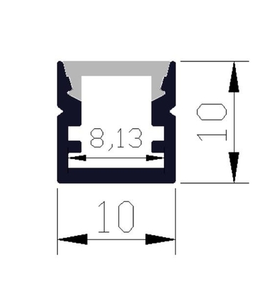 Đèn LED chống cháy Hồ sơ nhôm 10 X 10mm Kênh nhôm dẫn