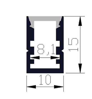 6063 Hợp kim LED ánh sáng cấu hình nhôm 10 X 15m với lớp phủ Mpolycarbonate