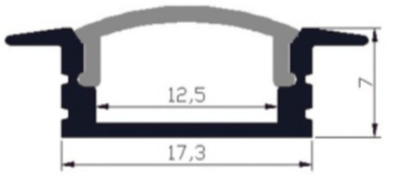 Kênh ánh sáng băng LED Hàng không 6063 Nhôm 17,3 X 7mm OEM