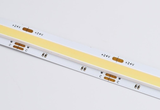Có thể điều chỉnh Cob Cct Led Strip Ánh sáng trắng Năng động Đường đôi 17,2w / M